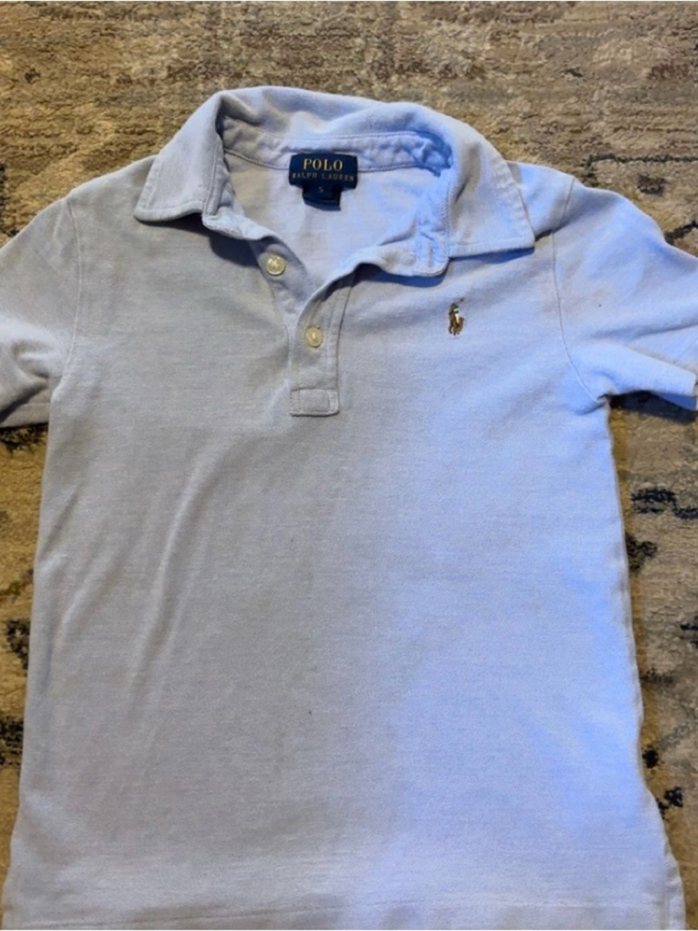 Polo by Ralph Lauren Pale Blue Kids Polo with Embroidered Pony